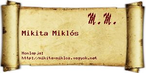 Mikita Miklós névjegykártya
